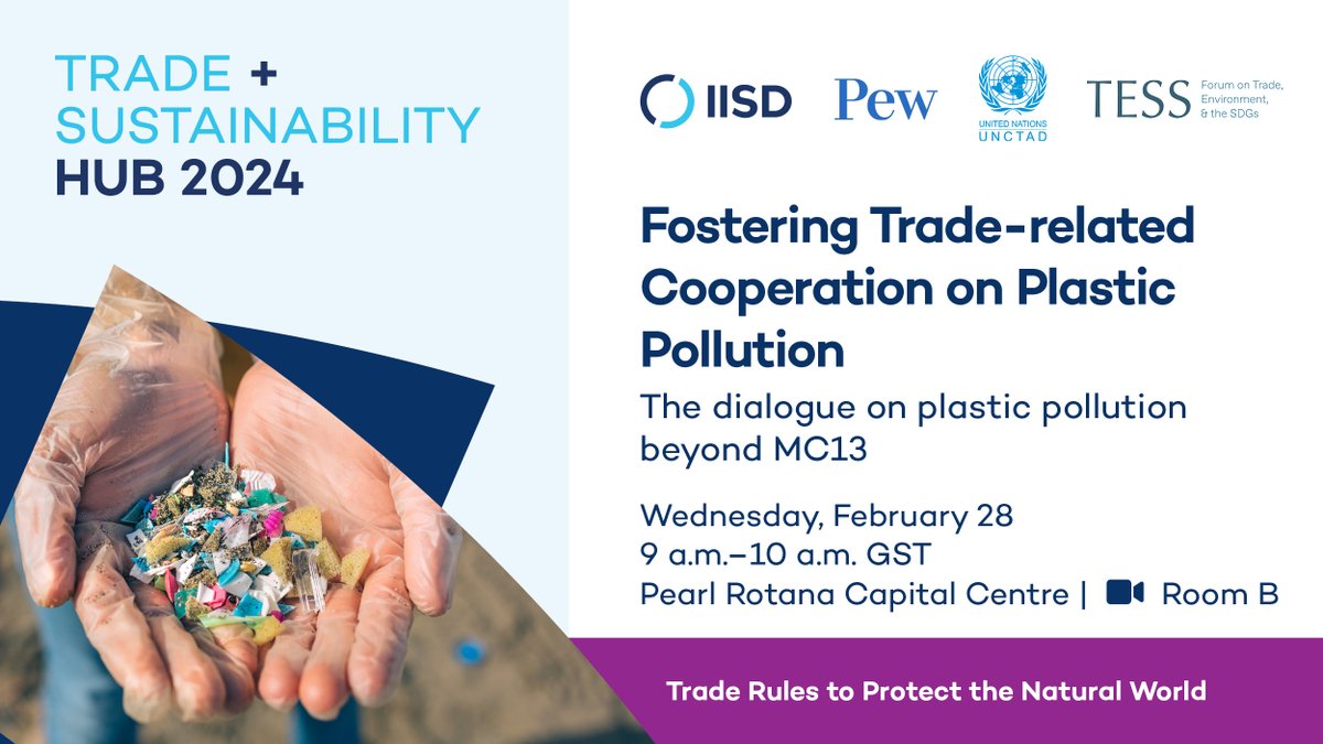 📽️WATCH NOW: Live panel on how international trade cooperation at the <a href="/wto/">WTO</a> can help combat #plasticpollution at #WTOMC13AbuDhabi and beyond🥤🚫 Hosted by experts from <a href="/TESSForum/">Forum on Trade, Environment & the SDGs</a> <a href="/pewtrusts/">The Pew Trusts</a> <a href="/mcinetgov_ma/">Ministry of Industry & Trade - Morocco</a> <a href="/UNCTAD/">UN Trade and Development</a>. Join here: bit.ly/3UWVzt4