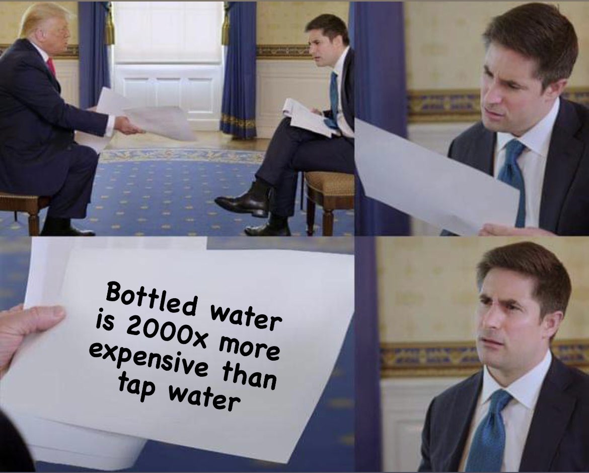 Yep, it’s true 🤯 According to @choiceaustralia bottled water is on average almost 2000x more expensive than tap! In fact, drinking 2L of tap water every day for a year will cost you around $1.50 – but over $2,800 if you choose bottled! Just another reason to #choosetap🚰