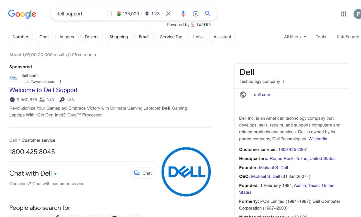 seomahek's tweet photo. Hi @JohnMu curious to know how to get this 'Chat with Dell' feature for listing.

Is it related to @GoogleMyBiz?

@rustybrick do you have more info on it?

@googlesearchc @brightlocal @searchliaison @methode https://t.co/rF5WB7Eoas