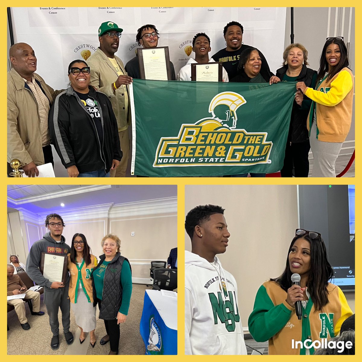 When the Swamp and Sparta comes together, it will be greatness!!!! @Creekside_High @NSUSpartans @Norfolkstate @parents4edu_SF #BEHOLD