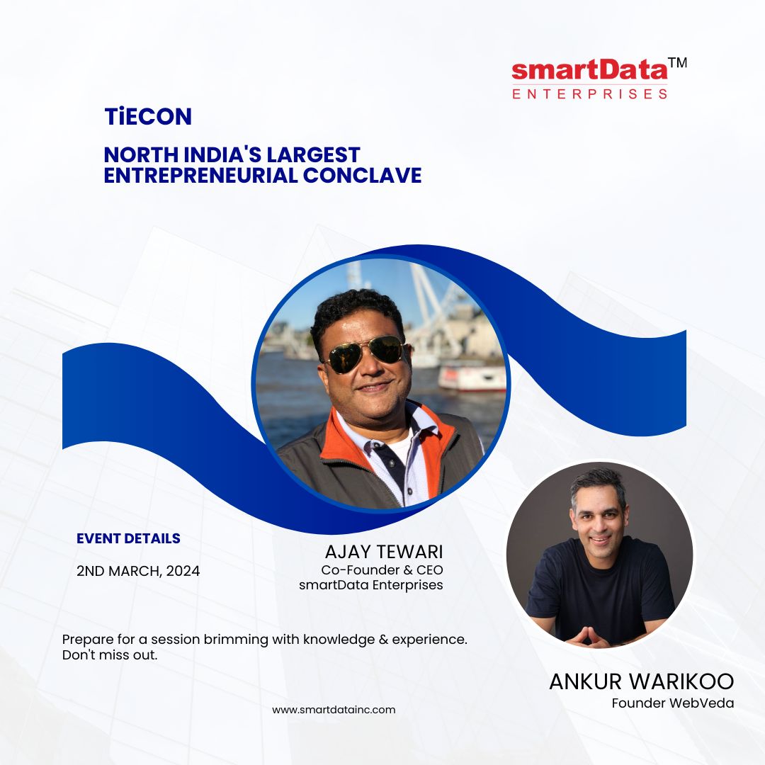 Get ready for an electrifying experience at TiECon Chandigarh! Our CEO @tavarejay will be moderating speaker event , offering invaluable insights and inspiration. Keep an eye out for more details. #smartData #TiECON