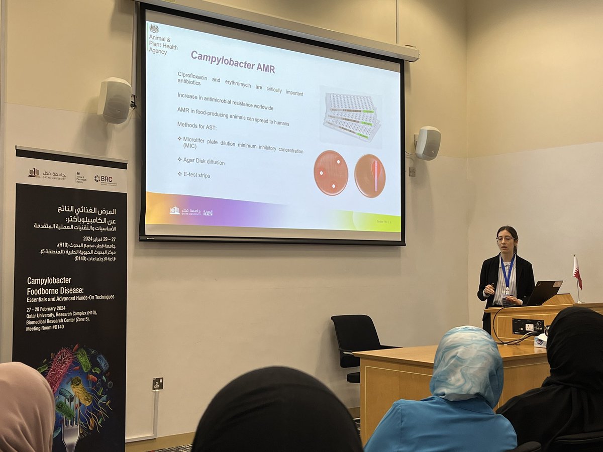 An enlightening Day 1 at the @APHAgovuk and @QatarUniversity workshop on Campylobacter foodborne disease with sessions on methods for detection and identification #OneHealth @UKinQatar @CefasGovUK