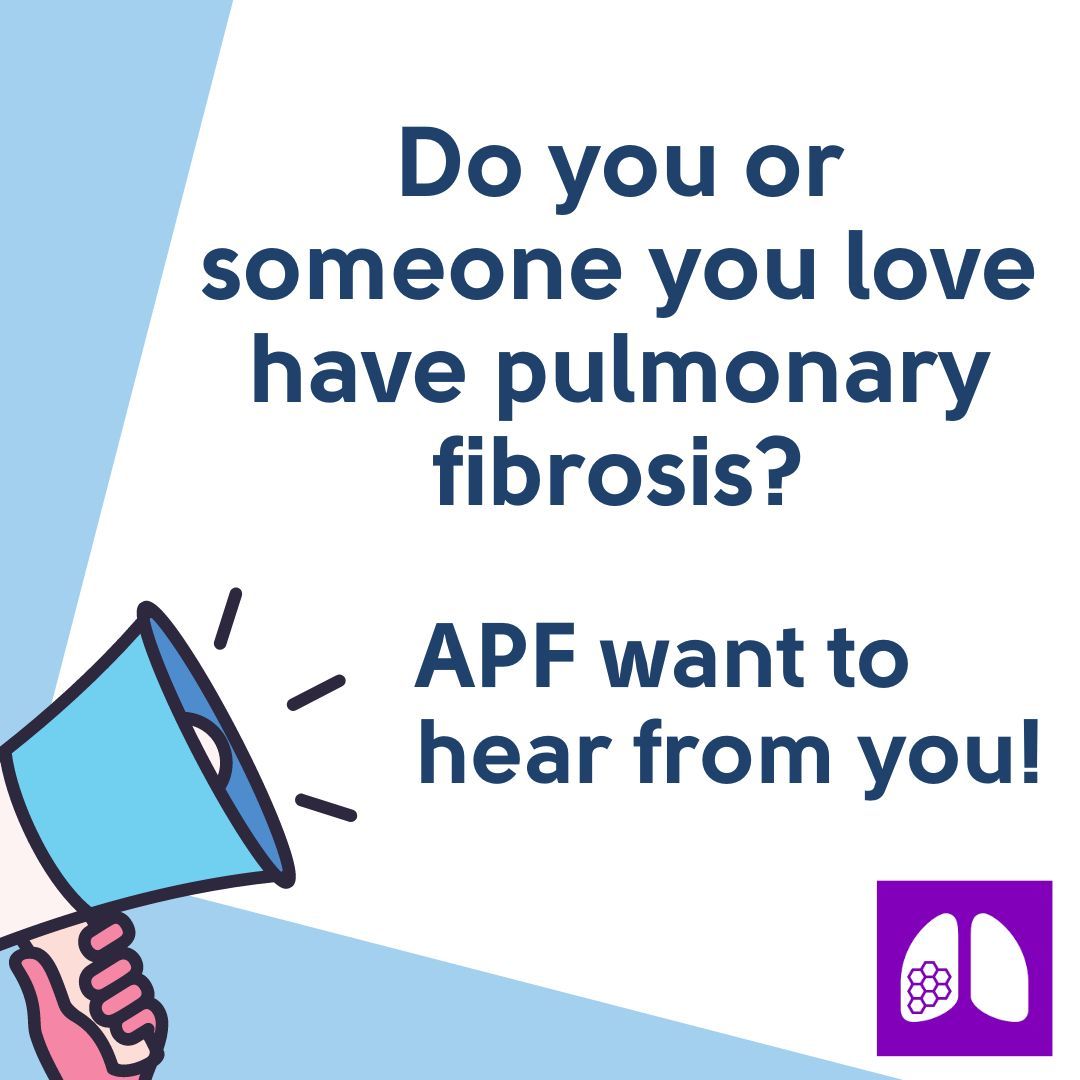 SarcoidosisUK (@sarcoidosisuk) on Twitter photo Action for Pulmonary Fibrosis (APF) are running a small discussion group to hear your views so that they can build a network which ensures that research meets the needs of everyone affected by pulmonary fibrosis.
If you're interested, please contact involvement@actionpf.org. Action for Pulmonary Fibrosis (APF) are running a small discussion group to hear your views so that they can build a network which ensures that research meets the needs of everyone affected by pulmonary fibrosis.
If you're interested, please contact involvement@actionpf.org.