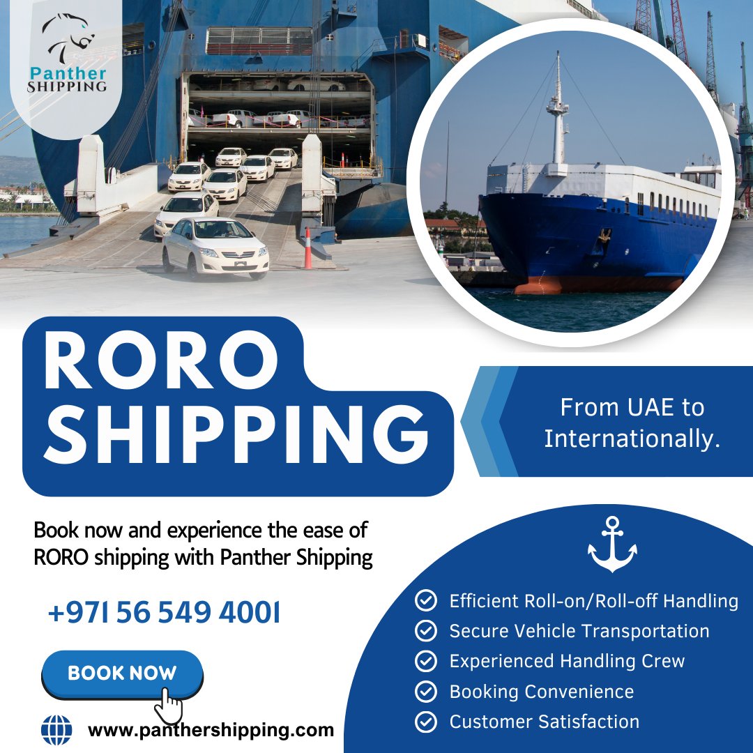 Rolling Globally with RORO Shipping!

Specializing in Roll-on/Roll-off (RORO) services from the UAE to international destinations. Ready to move your vehicles?

Book now for a smooth transportation experience.

📞 +971 56 549 4001

#PantherShipping #ROROShipping #UAEToGlobal