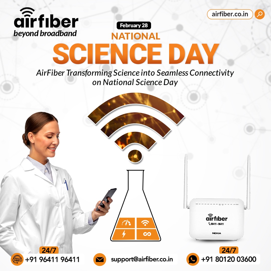 HAPPY NATIONAL SCIENCE DAY...!!!

Airfiber Broadband in Hosur !!

|#Hosur |#InternetService |#FastInternetSpeed |#Airfiber |#smartservice |#Offer | #NewLaunch |#24HoursSupport  |#mbps2024 |#UnlimitedCalls |#FreeInstallation |#science |#ScienceDay |#NationalScienceDay