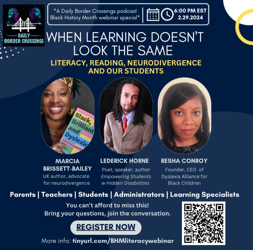 Please join this conversation. Rounding out Black History Month with some highly esteemed guests <a href="/LEDERICK/">LeDerick Horne</a> ,  Resha Conroy me  for a necessary discussion.
podcast. lnkd.in/eeCB-FxE or go to lnkd.in/eVn7JqPU
A rare opportunity to have these 3 heavy hitters panel.