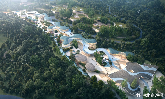 PDChina's tweet image. The #Beijing base of the China Conservation and Research Center for Giant Panda is expected to open its first phase park to visitors by end-2025, which will introduce tourists to some 40 out of the 50 #giantpandas settling in the park next year.