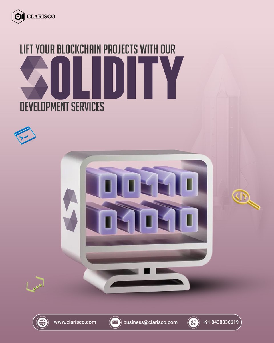 ClariscoSol's tweet image. Searching for smart contract development, decentralized applications (DApps), or blockchain solutions? our expert team is here to help with Solidity solutions. tinyurl.com/5hxtac28
#clarisco #SolidityDevelopment #SmartContracts #DAppDevelopment #SOLIDITY #DApps #blockchain