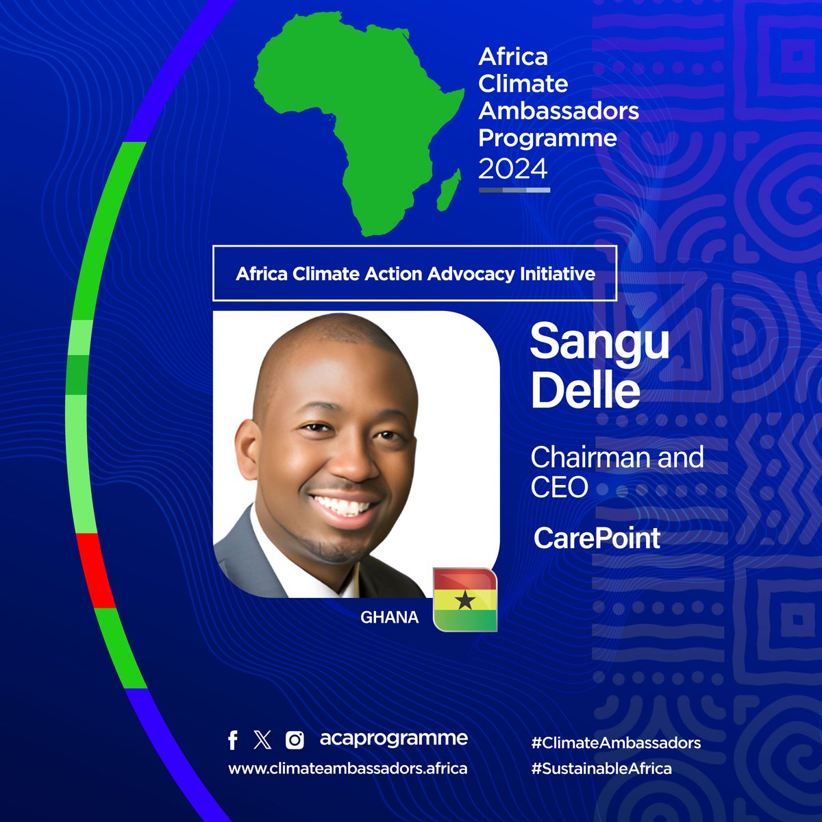 Meet ACAP Ambassador @SanguDelle from Ghana, a renowned global leader & CEO of @CarePointCares. He has received accolades from various international platforms such as the World Economic Forum. He is a Tutu Fellow and joins the programme under the Healthcare & Sanitation pillar.