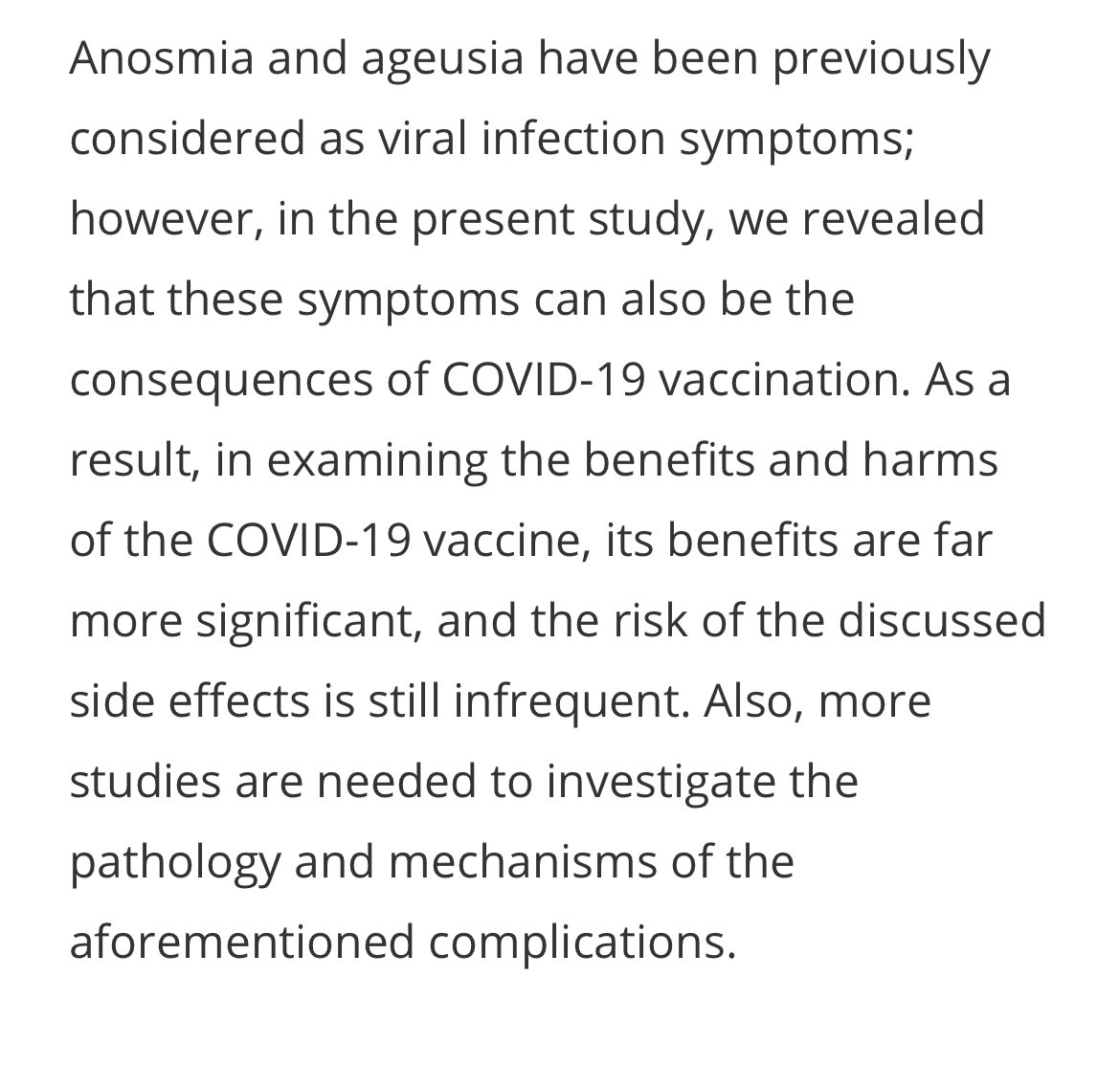 À lire ! Anosmie et agueusie post vax  Cov : un examen systématique doi.org/10.1177/014556…