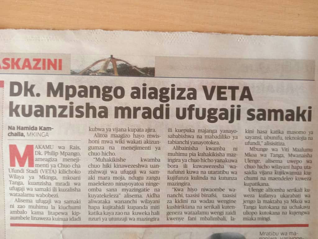 VETA Tanzania (@vetatanzania) on Twitter photo 