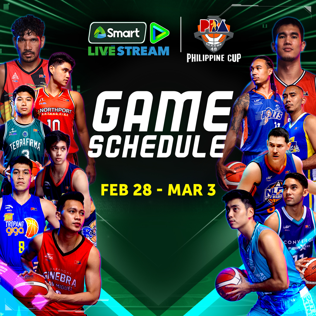 LiveSmart's tweet photo. Ready for a week of intense basketball action? π₯
Catch the PBA Philippine Cup starting this February 28 wherever you are on the Smart LiveStream App, now FREE for all networks.
Download the app now: https://t.co/RYkW2lwIWC
#PBAonSmart https://t.co/TB00TRMzri