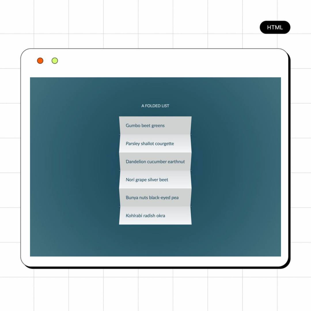 codewithmujtabo's tweet image. A Folder list
I share with you below the code for creating a list of values in the form of a paper list in HTML and CSS.
codepen.io/codewithmujtab…
#html5 #CSS #javascript #FrontEndDeveloper