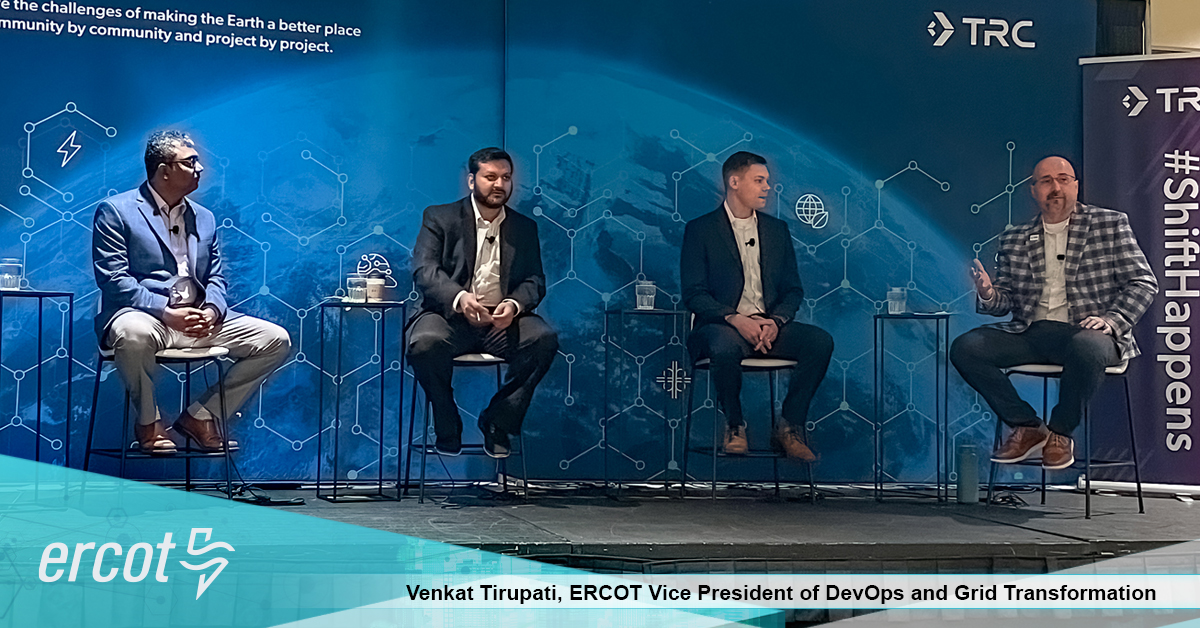 Venkat Tirupati, ERCOT’s vice president of DevOps and Grid Transformation (pictured on far left), discussed the importance of innovative transmission and distribution grid technology solutions during the @DISTRIBUTECH event in Orlando. He was part of a @TRC_Companies-sponsored