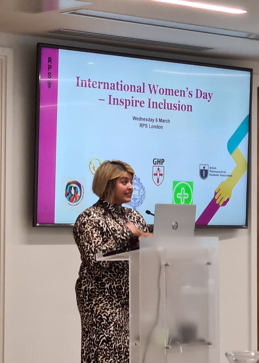 RPS Head of Belonging Amandeep Doll kicks off our International Women's Day event in front of a packed house! Looking forward to an inspiring celebration of women in pharmacy #RPSIandD #IWD #InspireInclusion