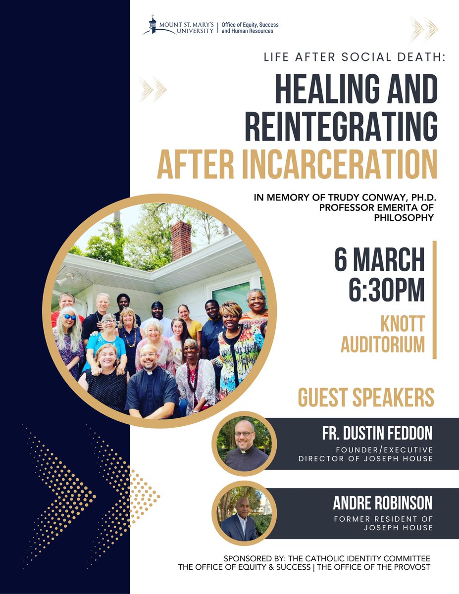 Today the Mount welcomes Fr. Dustin Feddon and Andre Robinson from <a href="/JosephHouseUS/">JosephHouse</a> to discuss the role Catholic Social Teaching plays in reforming America's prison system to be more just and rehabilitating. We hope you will join us.