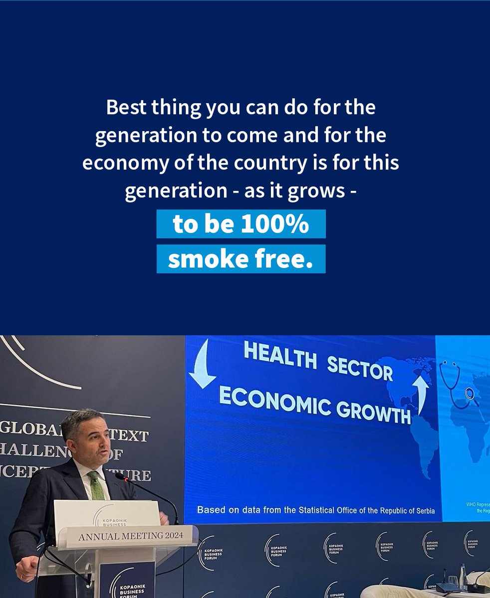 Director of #WHOSerbia, dr. Fabio Scano, opened the last day of the #KopaonikBusinessForum to use the important opportunity to present the country analysis that shows that health is a major driver of sustainable economic growth.