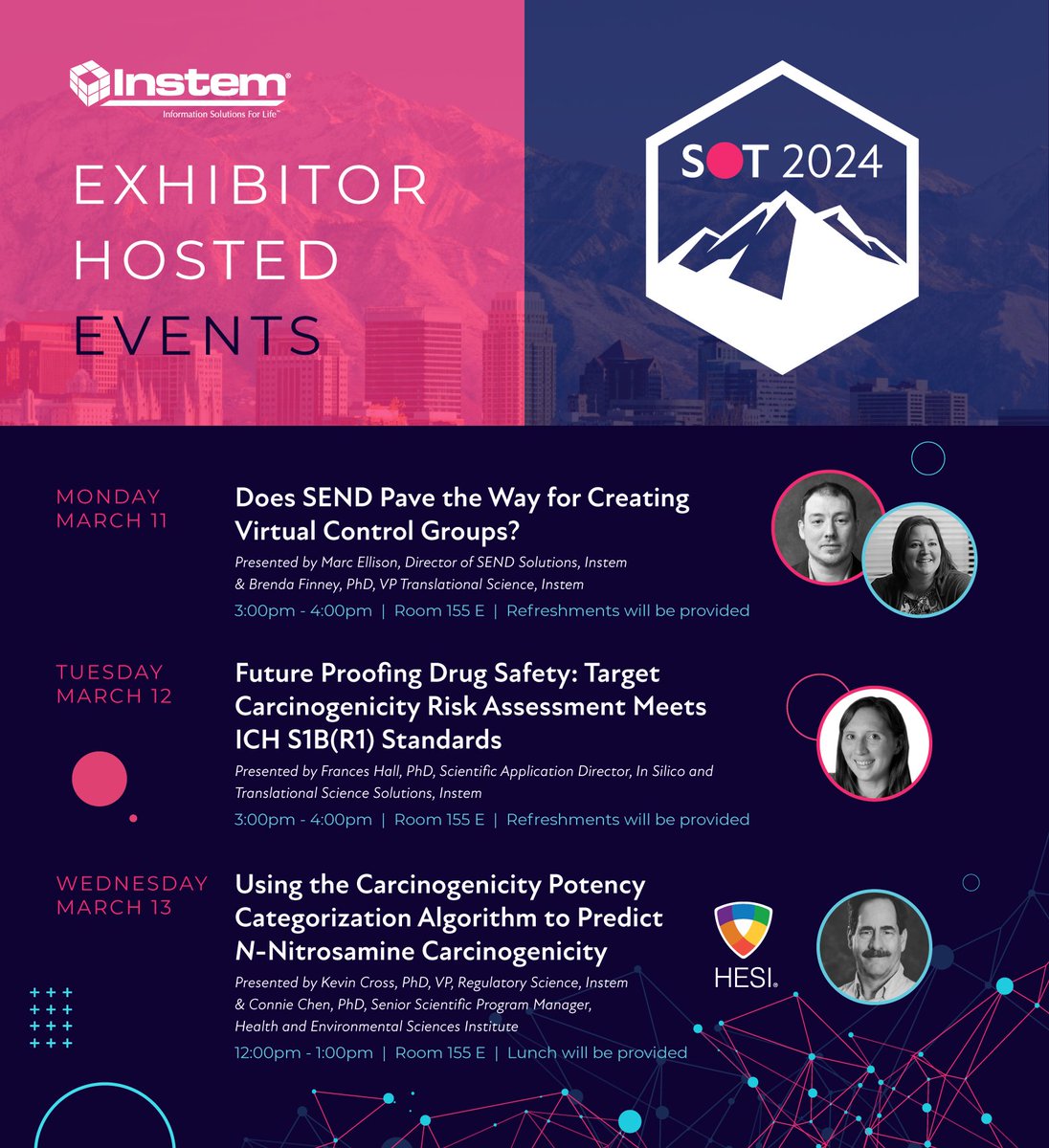 Our team are excited to attend #2024SOT next week in Salt Lake City. Check out our scientific presentations and posters or visit us at Booth 1401. instem.com/news/articles/…