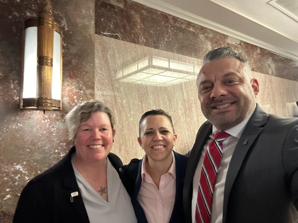 IAVA alums unite! Great to see <a href="/321Bohm/">Victor Bohm</a> &amp; Julie before the joint hearing on veterans!