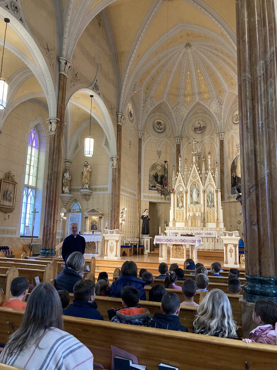 Thank you Father Matthew for letting our grade 2s visit Our Lady of Visitation for a tour and to discuss their upcoming Sacraments <a href="/StMaryOCSB/">St. Mary School</a>