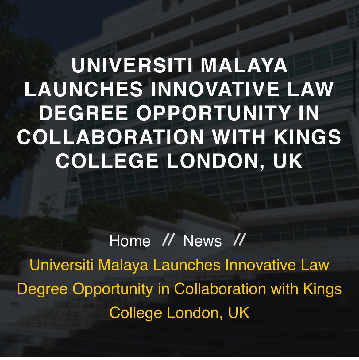 ainhsaifulnizam's tweet image. UM offer course Law baru!!! Cool gilaaa dia buat collaboration dengan KCL UK :O 

So 3 tahun dekat Malaysia, 1 dekat UK KCL then another 1 year back right here. 

Dapat LLB + LLM sekaligus 🤩