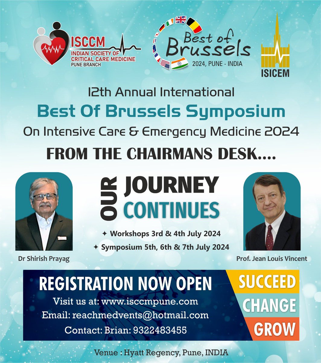Dear Freinds, 
We are happy to announce the 12 th Annual “BEST OF BRUSSELS” Symposium to be held this year on - 5 th , 6 th &amp; 7 th  July 2024 at Hotel Hyatt Regency Pune
