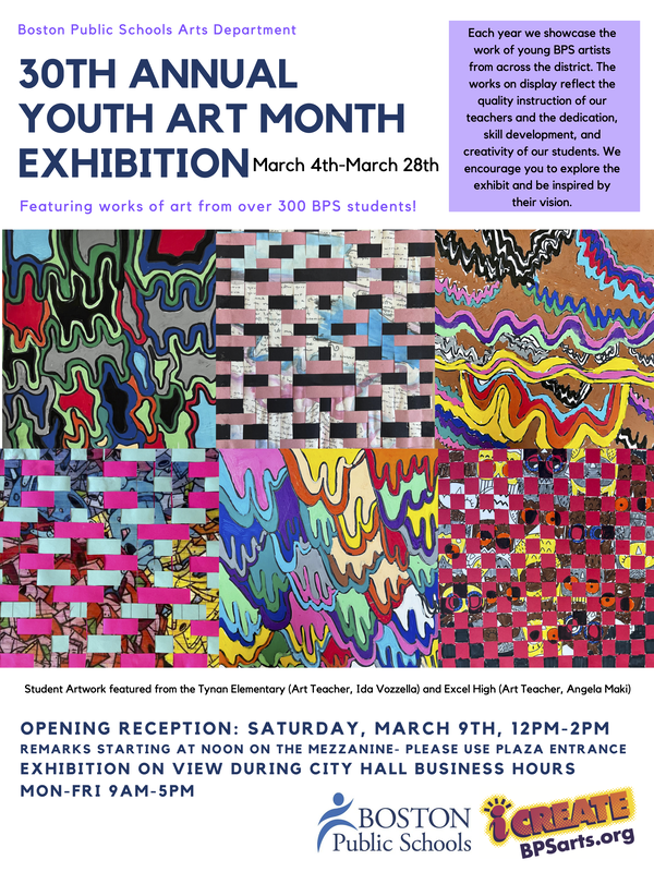BPSiCreate's tweet photo. Each year, this district-wide art exhibition shares exemplary artwork created by @BostonSchools students, with thousands of employees and visitors. Join us at City Hall for BPS Arts' annual month-long celebration of visual arts on May 9 12-2 PM #artsed #bpsarts #BPSArts4All https://t.co/T3SdUzyg6i