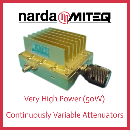 Narda_MITEQ's tweet photo. #NardaMITEQ manufactures a wide variety of #VeryHighPower #CVA #Attenuators with #SMA and #TypeN #connectors:
https://t.co/ITmTZ4e3tE
These #highpower #continuouslyvariable attenuators are offered in 30W and 50W models.
Visit our website for details:
https://t.co/ITmTZ4e3tE https://t.co/PNbEeNOGzZ