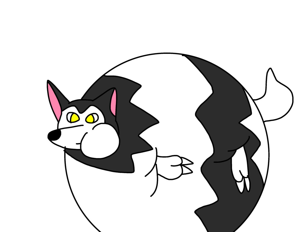 samnang_kao's tweet photo. Direhowl the wolf inflated like a big were balloon 🎈 🐺 #Palworld #palworldinflationart #direhowl #wolf https://t.co/tmu1VggBUe
