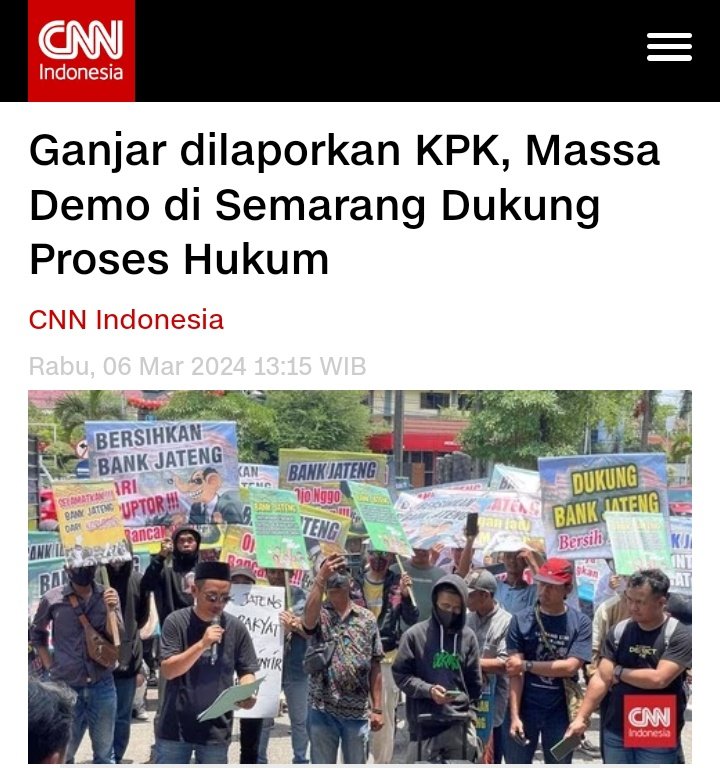 Demo ini menambah keyakinan sy, serangan ke Ganjar ini sdh diatur dan direncanakan, ada dalang dibelakang ini semua.
Coba lihat spanduk yg mereka bawa, kata2 dan gambarnya berwarna warni.
Kalian ketahuan.😂

Ganjar dilaporkan KPK, Massa Demo di Semarang Dukung Proses Hukum.