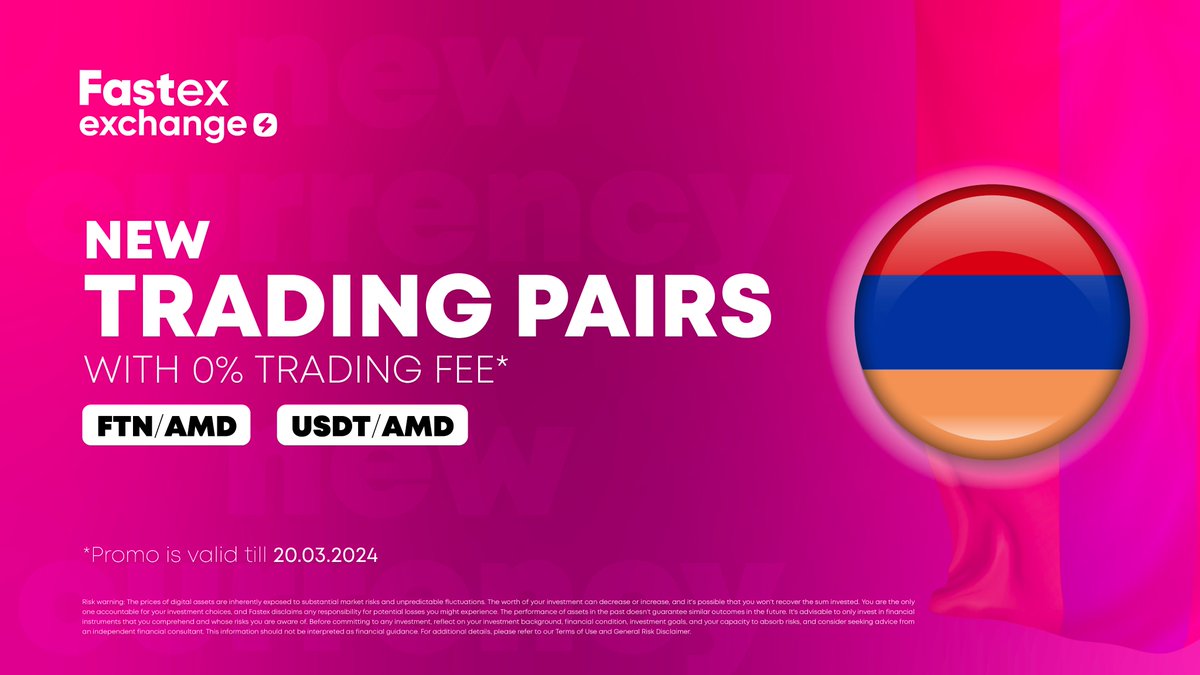 ⚡ Armenian dram AMD Now Supported on Fastex Exchange. Try direct AMD transactions with 0% trading fee till March 20th, 2024 ⚡

 🐟 Find more: exchange.fastex.com