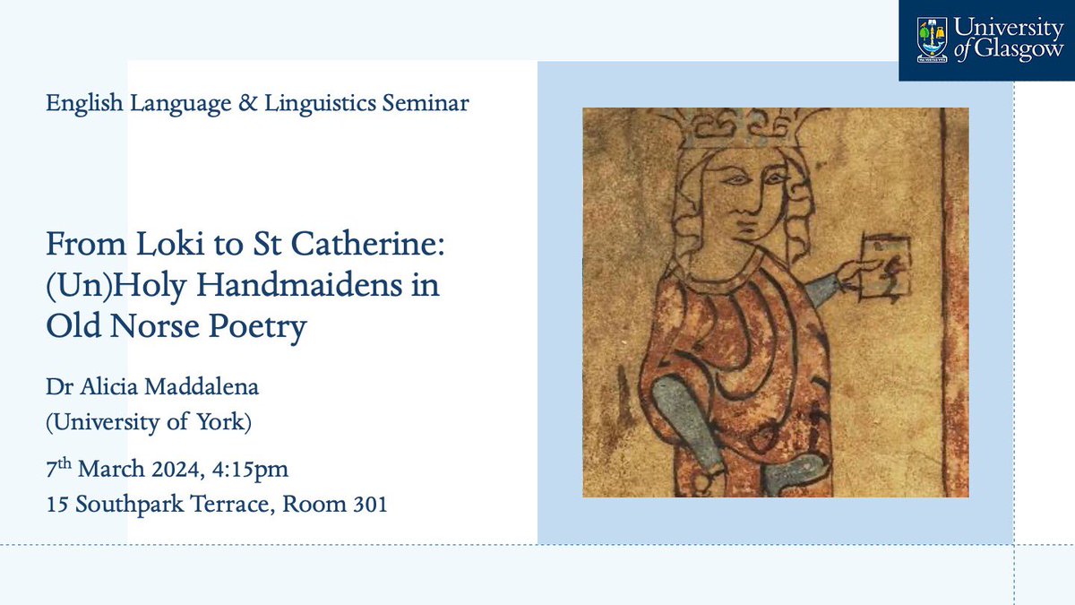 TOMORROW! Join us in person and on zoom for a rendez-vous with #OldNorse handmaidens, courtesy @aliciamaddalena @CREMSYork - see 🧵for link ☺️👩‍⚖️👇