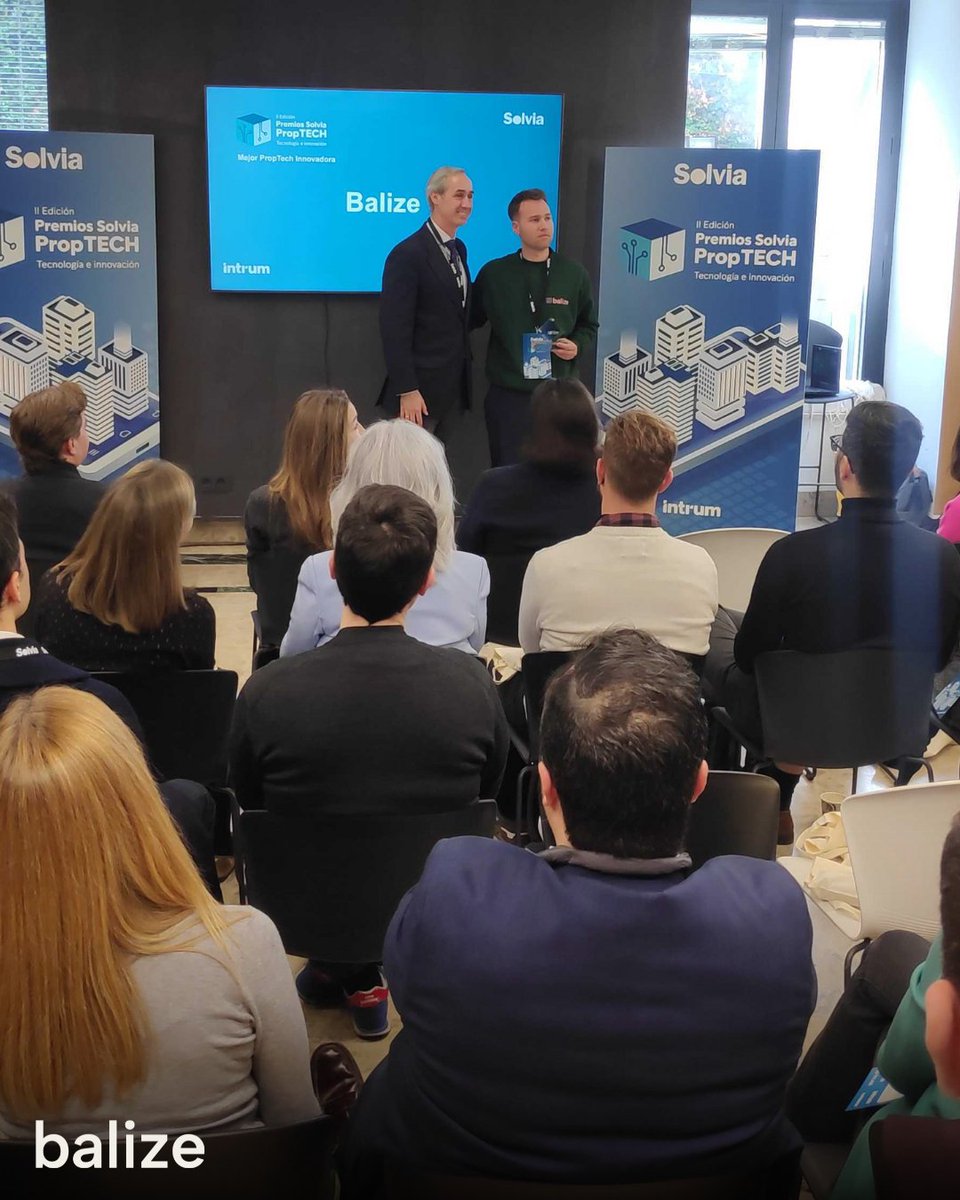 balize_'s tweet photo. ¡Hemos ganado el premio #SolviaProptech en la categoría "Proptech Innovadora" 💪 🏆!

Estamos muy emocionados de que nuestra compañía haya sido seleccionada por un distinguido jurado formado por responsables de algunas de las principales entidades financieras, empresas inmobiliarias y fondos de inversión. Gracias a #SolviaInmobiliaria, @IntrumES
y #TheFringeLABS (TF/LABS), por darnos la oportunidad de participar en esta II Edición.

Queremos felicitar al resto empresas ganadoras: #homming y @photoilikecom .

¡Esperamos que este premio sea el primero de muchos más por venir! 😉