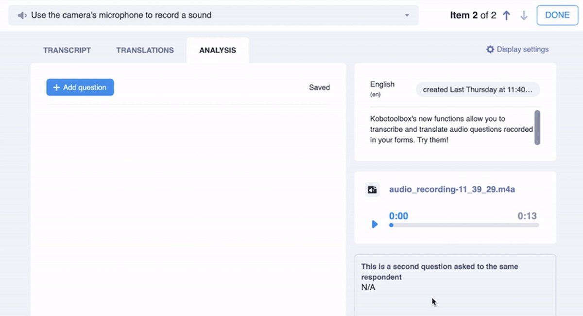 kobotoolbox's tweet image. 📣 Announcing the release of our new qualitative analysis feature!

This new feature makes analyzing detailed qualitative data more accurate &amp;amp; efficient.

Learn more: kobotoolbox.org/blog/improving…

#KoboToolboxBlog #NewFeatureAlert