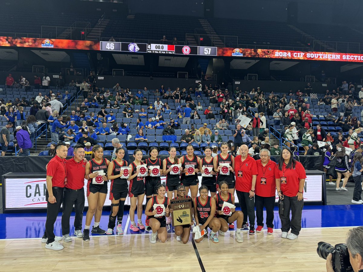 The PVHS Girls’ Basketball Team secured the CIF Southern-Section Division 4-A Champion title after their 57-46 win over Eastside High School on Saturday, February 24. Congratulations! 🏆🎉