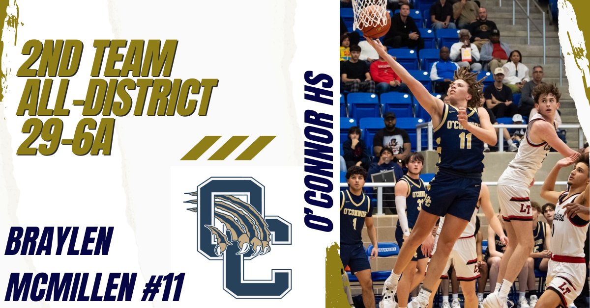 Congrats <a href="/McmillenBraylen/">Braylen McMillen</a> on being named 2nd Team All-District 29-6A! Our team's heart &amp; soul, he impacted winning in every way on both ends of the court!  

Big things ahead for this young man! #OCHoops