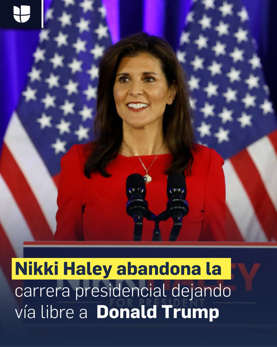 Nikki Haley anuncia la suspensión de su campaña, lo que deja vía libre a Donald Trump. ➡️ uni.vi/X8Fm105kNMk