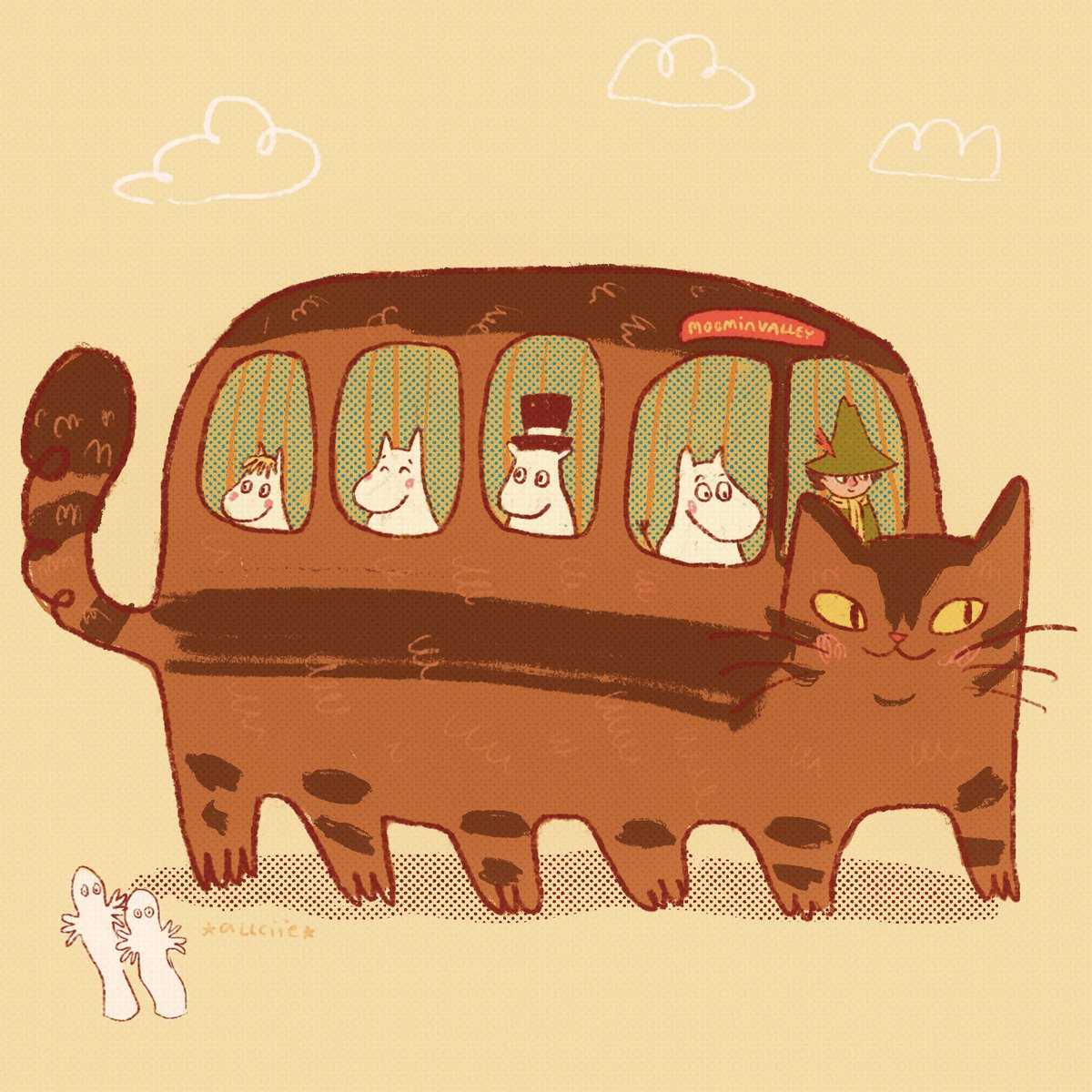 moomins on the cat bus 🎋 #moomins #myneighbortotoro