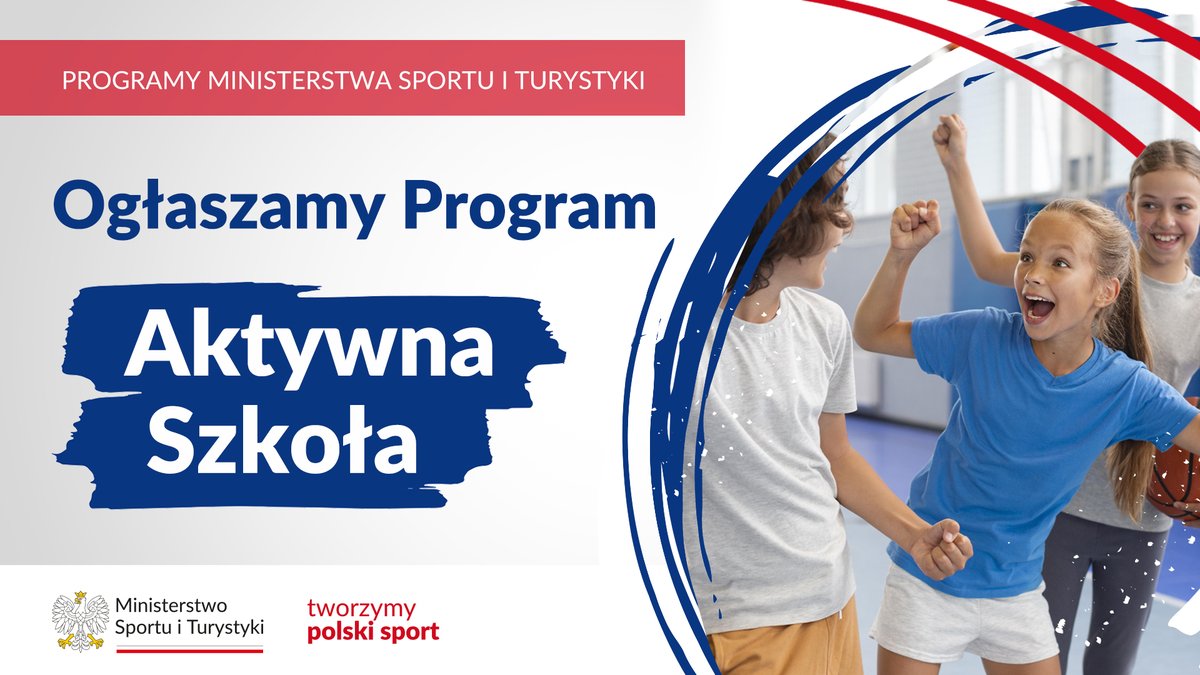 SPORT_GOV_PL's tweet photo. ‼️ Minister Sportu i Turystyki @SlawomirNitras ogłasza nowy Program „Aktywna Szkoła”.
ℹ️ „Aktywna Szkoła” to program, który pozwoli na efektywne wykorzystanie przyszkolnych obiektów sportowych przez dzieci, młodzież, a także całe rodziny.
📈 Tylko w 2024 roku na program Ministerstwo przeznaczy 260 mln zł, a odpowiedzialnym za jego realizację na poziomie krajowym będzie wyłoniony w naborze realizator.
📌 Dowiedz się więcej: https://t.co/hxQAlJPWm3