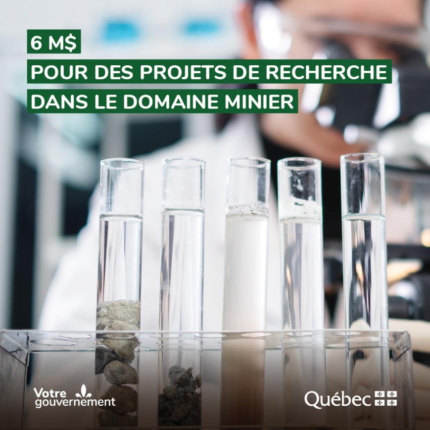 📢Le gouvernement du Québec annonce, de concert avec le FRQNT, l’octroi de 16 subventions pour des projets de recherche dans le domaine minier, dont la filière des minéraux critiques et stratégiques. #Mines Communiqué👉bit.ly/3V5pAqo