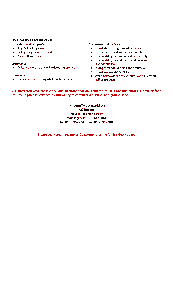 cree_nation's tweet photo. job opportunity at our organization https://t.co/ccprDDwTYI