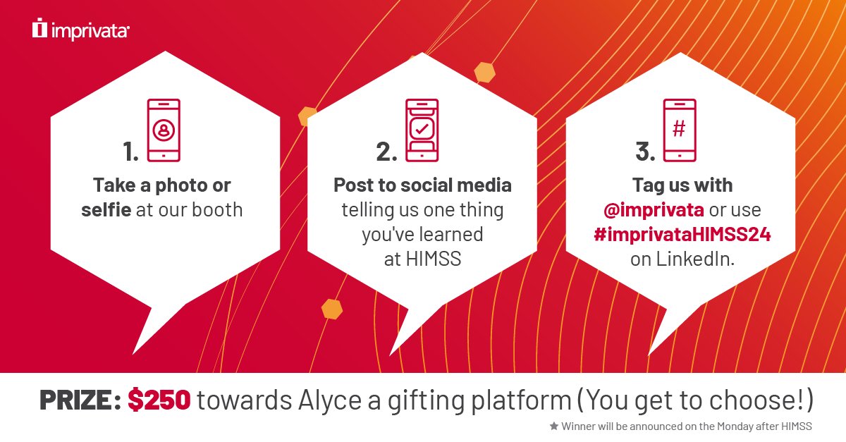 📸 #HIMSS24 Selfie Alert! Join Imprivata's contest at our booth. Snap a selfie, tag us, share a conference insight & win $250 towards Alyce! 🌟 Ends as #HIMSS24 wraps. Winner announced next Monday. Let’s make it memorable! #ImprivataAtHIMSS24 #SelfieContest