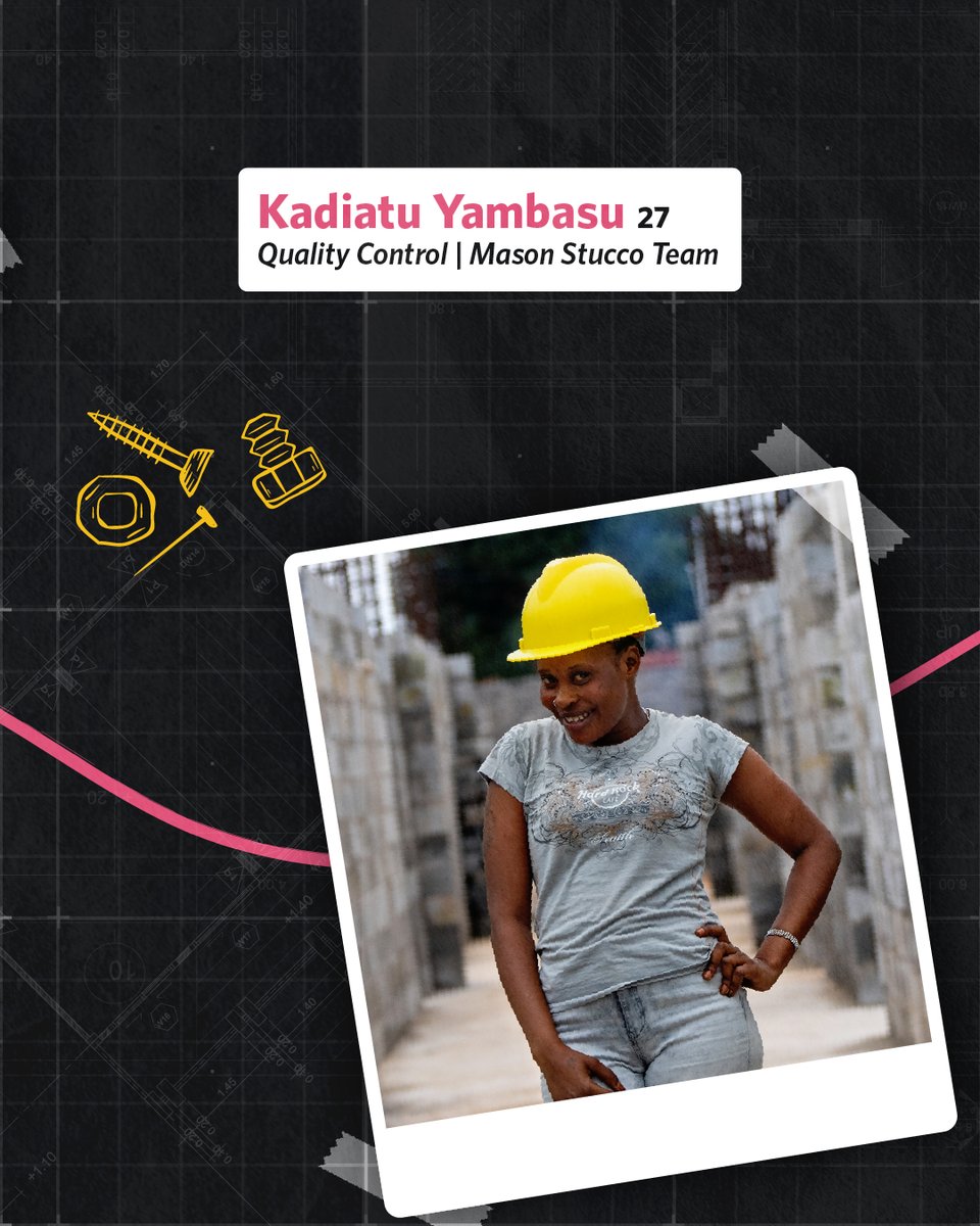 Meet Kadiatu Yambasu, her current role is quality control, mason stucco team 🧡