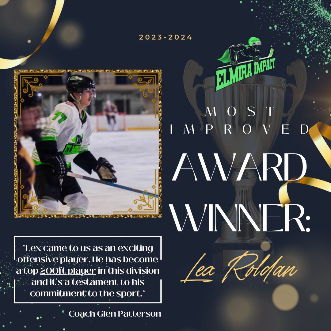 The Most Improved Player in 2023-24 is Lex Roldan ‼️💚 G: 27 A: 56 P: 83 PPP: 34 SHG: 2 Roldan went from 36 points last season to 83 this season, becoming the Impact’s 2nd all time leading scorer. Congrats to Lex for being our Most Improved Player award winner! #ImpactPlayer💥