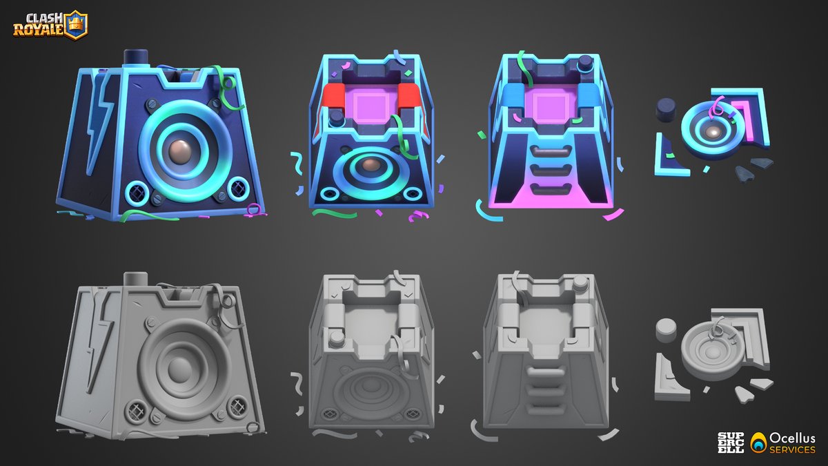 Electric Birthday Tower Skin for <a href="/ClashRoyale/">Clash Royale</a> 👑

🎨 @Supercell: Art direction
🎨 Ocellus Services: Concept, 3D model, lookdev, lighting, compositing and Flash

More on 👉 shorturl.at/gnsHR
#ClashRoyale #TowerSkin #ElectricBirthday