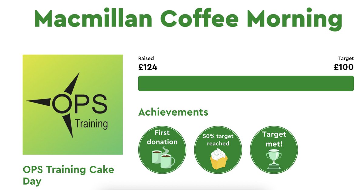 OEG_Training's tweet photo. 💚 Massive thank you to everyone for their support today, £124 raised! 🎉

#opstraining #macmillan #cakesale https://t.co/oabb5V5y8B