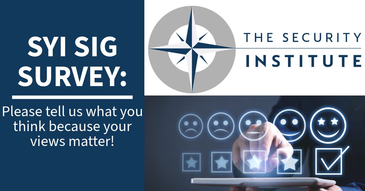 !CALLING ALL ACTIVE SIG MEMBERS!

Please note this survey is for Security Institute Members only!
Share your opinion through the Link posted in the Announcements section of the All Members Group on The Community Platform: buff.ly/2Fq2bZJ 

#Membership #HaveYourSay #SIG