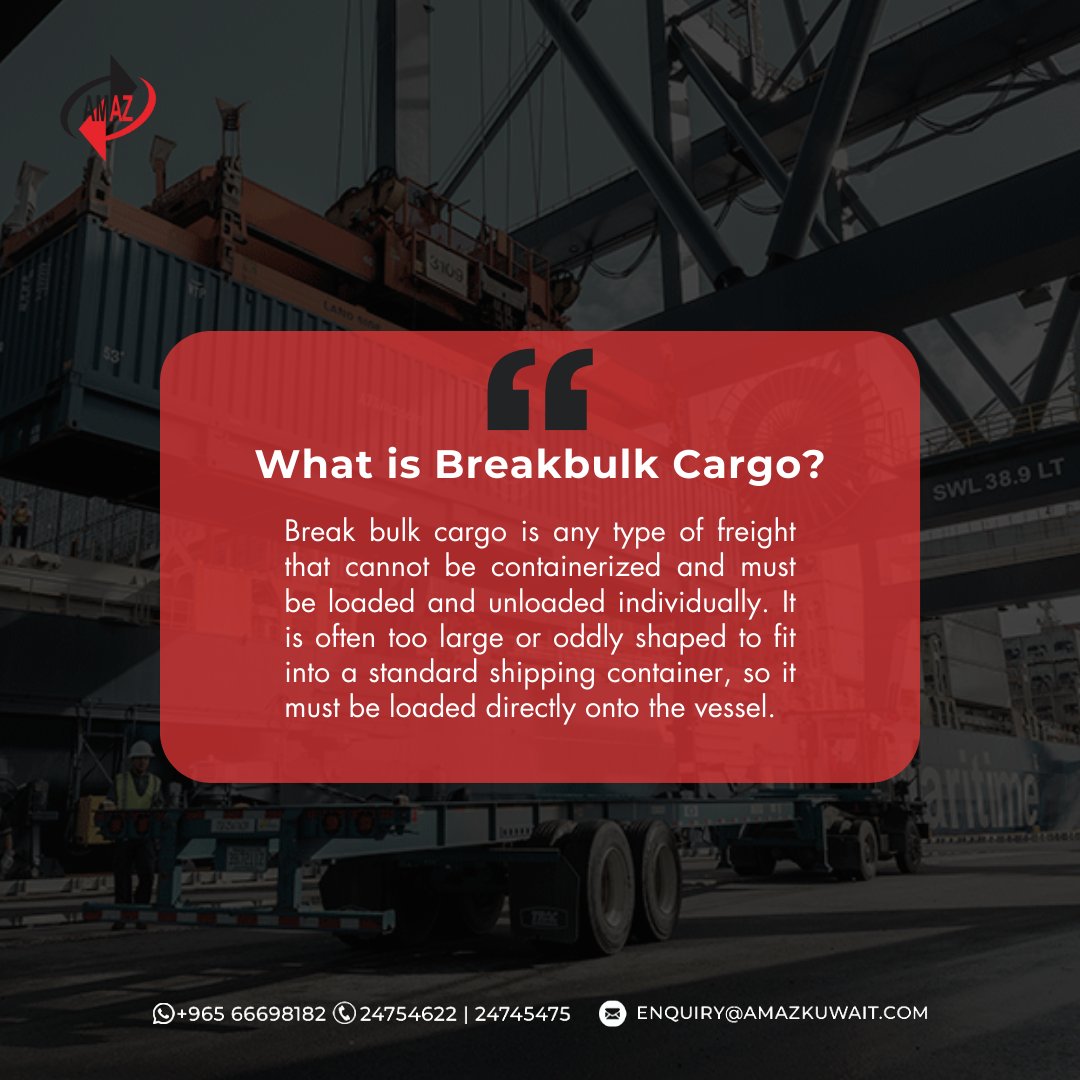 amazshippingkwt's tweet image. Don&apos;t break a sweat over bulky cargo, let us break-your-bulk for you! 
Breakbulkcargo , air cargo, sea cargo and many more logistics services available.

☎+965 24754622, +965 66698182
📧 enquiry@amazkuwait.com
#breakbulkexperts #logisticsservices #kuwait #shippingworldwide