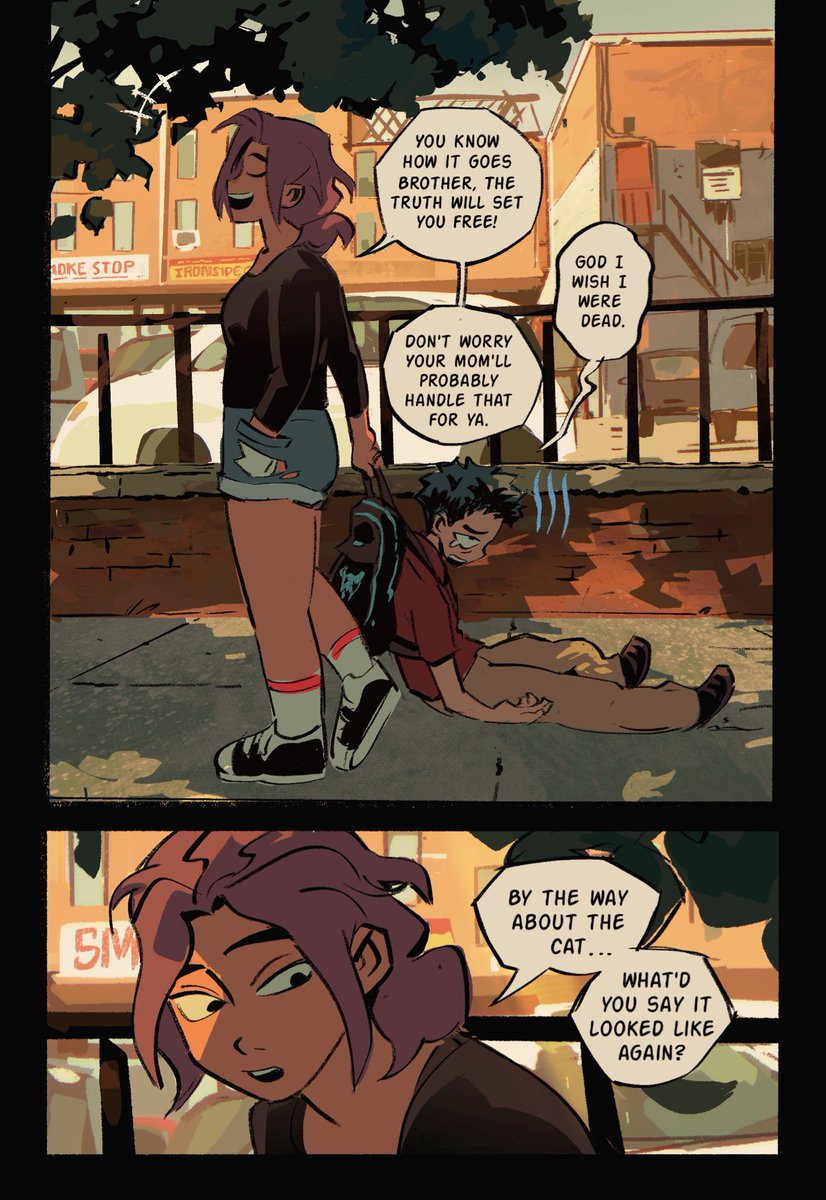 Gonna post test panels + concept art in the meantime. Here's one for a deleted episode focusing on Regan and her cousin. 24 pages gone with the wind but it's for the best 🕊️ 