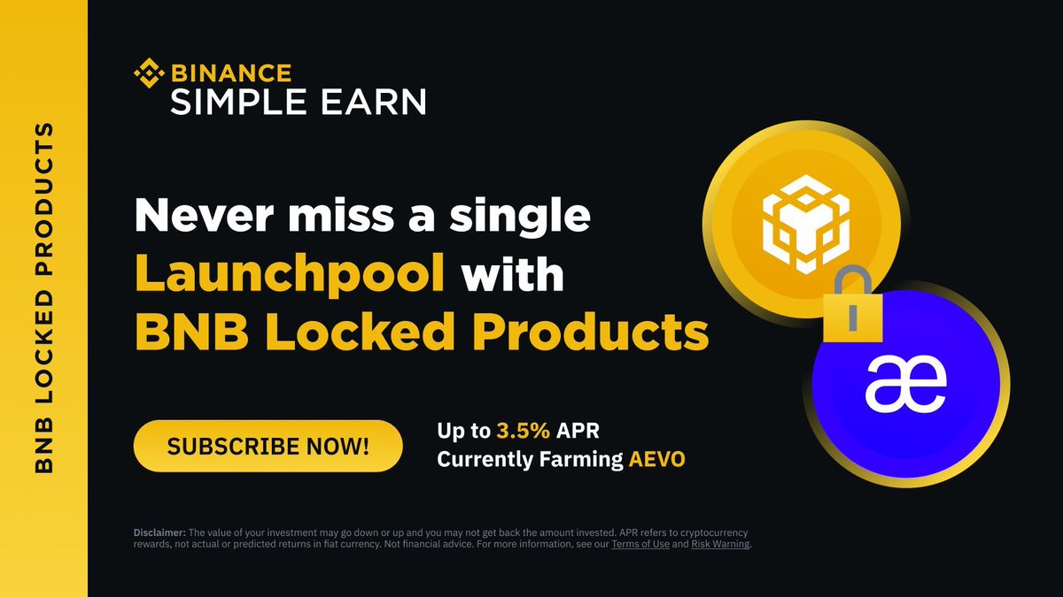 Never miss a #Binance Launchpool with BNB Locked Products. 1-click lock #BNB  to earn rewards automatically every Launchpool, and for a limited time, earn  from 88,888 $XAI. Subscribe here ➡️ https://t.co/NA5GPKDmkU